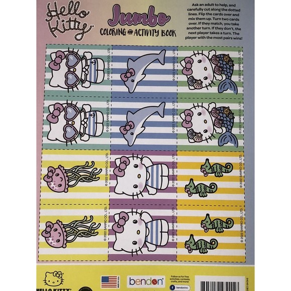Hello Kitty Coloring & Activity Book for Kids 80 pages with a Memory Game Bonus! - Picture 4 of 7